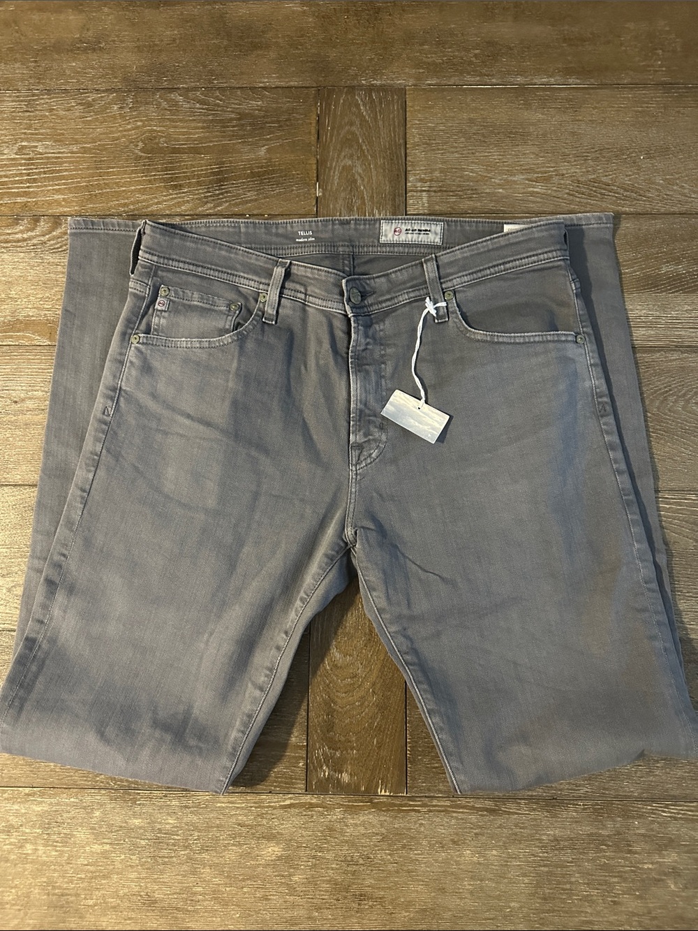 Ag Adriano Goldschmied Slim Tellis Jeans in Slate Gray 36x33 - Picture 3 of 4
